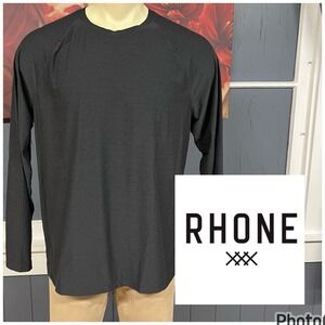Rhone Reign Long Sleeve T-Shirt Tee Men XL Athletic Fit Dark Charcoal Soft Knit
